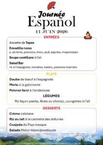 Affiche menu journée espagnole